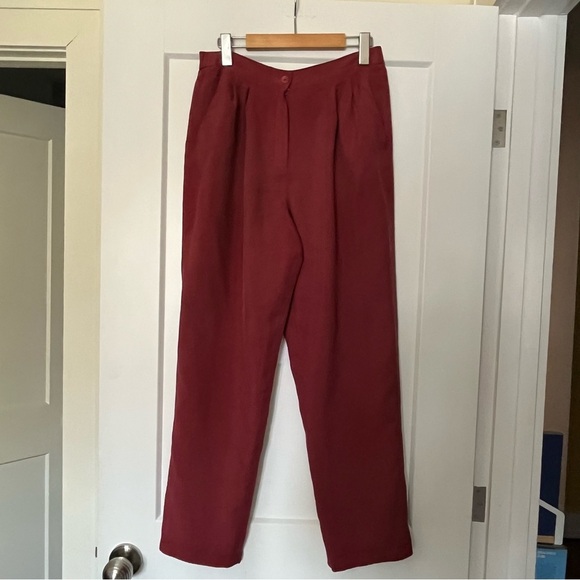 vintage relaxed 💯 silk trousers - Picture 7 of 9